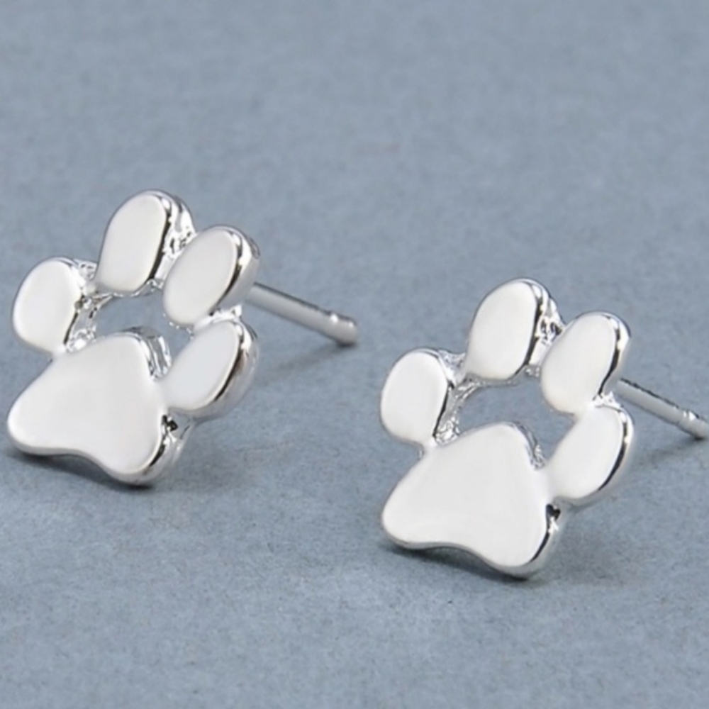 Pawprint Post Earrings - Picture 8 of 8